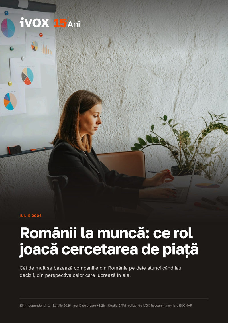 Coperta raportului Românii la muncă: ce rol joacă cercetarea de piață